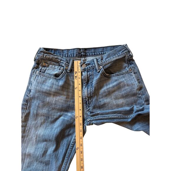 Levis 514 Jeans Mens 32x34 Blue Reg Fit Straight Leg Distressed 100% Cotton FLAW - Picture 9 of 12